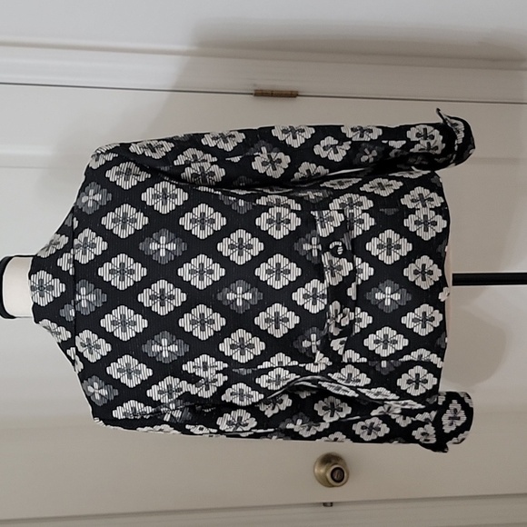 Sigrid Olsen Size 12 Black & Gray Floral Brocade Fitted Jacket Blazer, EUC - Picture 6 of 16